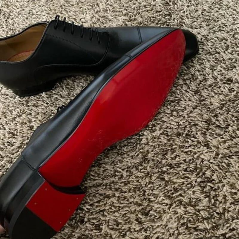 Red Sole Men Shoes Black Brown Oxfords Square Toe Lace-up Wedding Shoes for Men with Free Shipping Men Shoes Red Sole Men Shoes Black Brown Oxfords Square Toe Lace-up Wedding Shoes for Men with Free Shipping Men Shoes