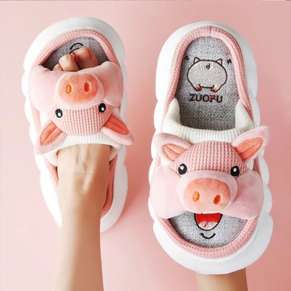 Animals Slippers Women Platform Shoes Cute Cartoon Thick Sole Home Slippers Bear Slippers Shark Slippers House Children Slippers