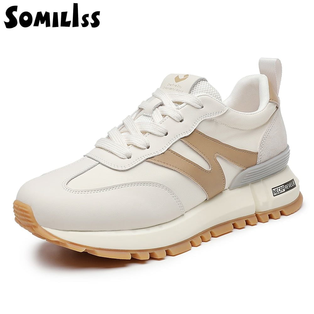 Comfort and Style: Genuine Leather Women’s Sports Shoes | Available in Black and Beige Womens sports shoes