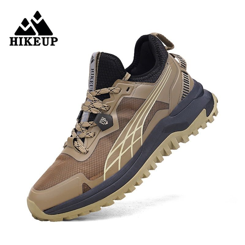 HIKEUP New Men Hiking Shoes Outdoor Sport Wear-Resistant Climbing Shoes Rubber Sole Trekking Sneaker Women Sports