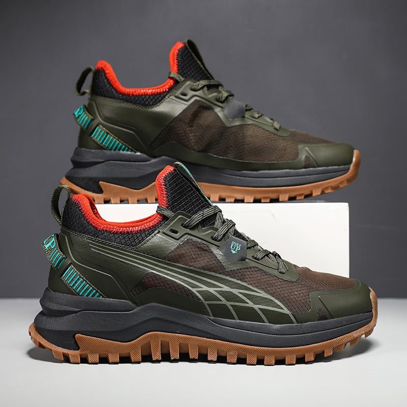 HIKEUP New Men Hiking Shoes Outdoor Sport Wear-Resistant Climbing Shoes Rubber Sole Trekking Sneaker Women Sports