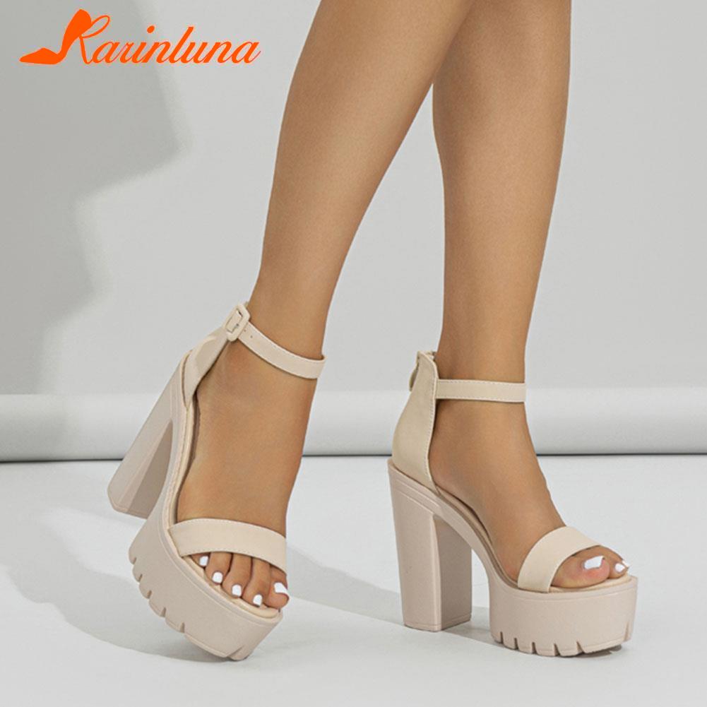 Chunky High Heeled Women's Sandals 2023 Summer Buckle Strap Platform Shoes Simply Casual Comfortable Walking Plus Size Shoes Chunky High Heeled Women's Sandals 2023 Summer Buckle Strap Platform Shoes Simply Casual Comfortable Walking Plus Size Shoes