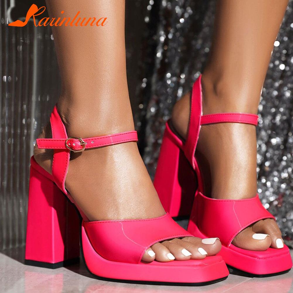 Karinluna Platform Chunky Heels 2023 Summer Woman Sandals Great Quality Lady Office Sexy Party Woman Wedding Shoes Sandals Karinluna Platform Chunky Heels 2023 Summer Woman Sandals Great Quality Lady Office Sexy Party Woman Wedding Shoes Sandals