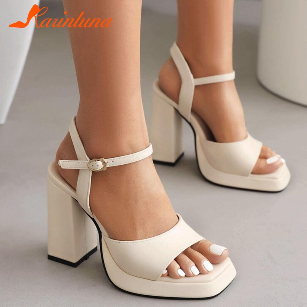 Karinluna Platform Chunky Heels 2023 Summer Woman Sandals Great Quality Lady Office Sexy Party Woman Wedding Shoes Sandals Karinluna Platform Chunky Heels 2023 Summer Woman Sandals Great Quality Lady Office Sexy Party Woman Wedding Shoes Sandals