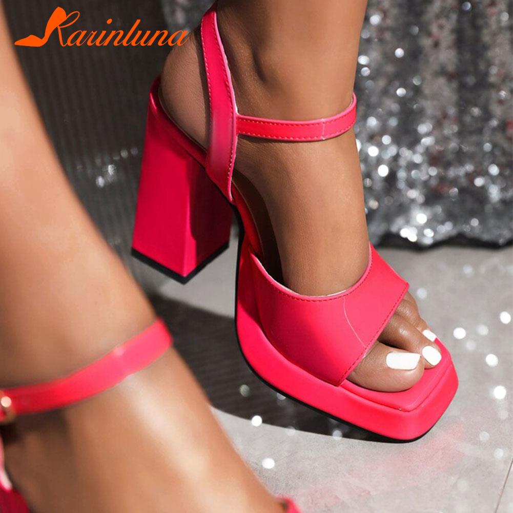 Karinluna Platform Chunky Heels 2023 Summer Woman Sandals Great Quality Lady Office Sexy Party Woman Wedding Shoes Sandals Karinluna Platform Chunky Heels 2023 Summer Woman Sandals Great Quality Lady Office Sexy Party Woman Wedding Shoes Sandals