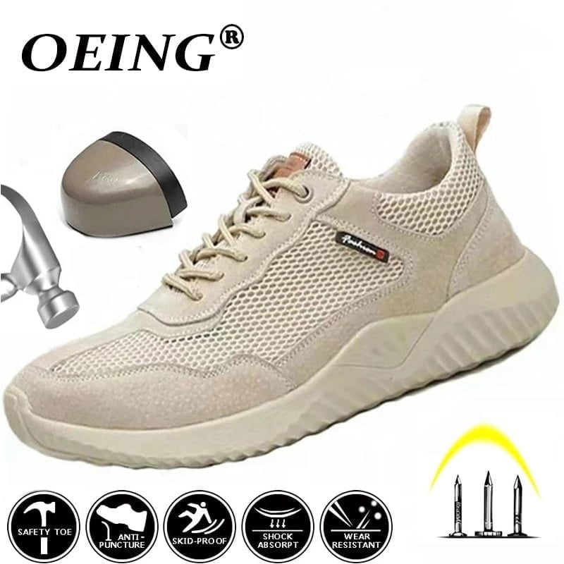 2023 New Brand Summer Lightweight Steel Toecap Men Women Work & Safety Boots Breathable Male Female Casual Shoes Plus Size 37-45