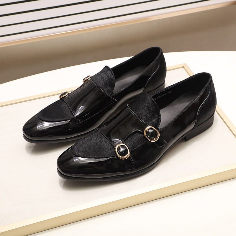 FELIX CHU Mens Wedding Loafers Gentlemen Party Dress Shoes Patent Leather with Horse Hair Casual Monk Strap Formal Shoes for Men FELIX CHU Mens Wedding Loafers Gentlemen Party Dress Shoes Patent Leather with Horse Hair Casual Monk Strap Formal Shoes for Men