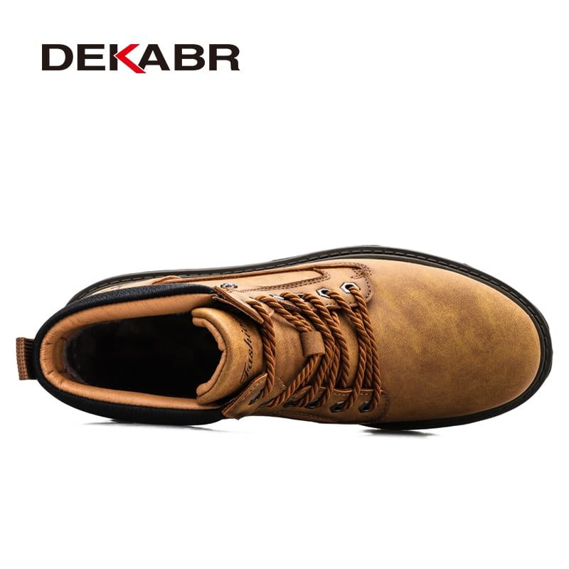 DEKABR Casual Work Shoes For Men Autumn Winter Warm Fur Plus Retro Boots Wear-Resistan Leisure Comfort Vintage Style Boots Men DEKABR Casual Work Shoes For Men Autumn Winter Warm Fur Plus Retro Boots Wear-Resistan Leisure Comfort Vintage Style Boots Men