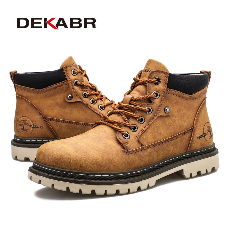 DEKABR Casual Work Shoes For Men Autumn Winter Warm Fur Plus Retro Boots Wear-Resistan Leisure Comfort Vintage Style Boots Men DEKABR Casual Work Shoes For Men Autumn Winter Warm Fur Plus Retro Boots Wear-Resistan Leisure Comfort Vintage Style Boots Men