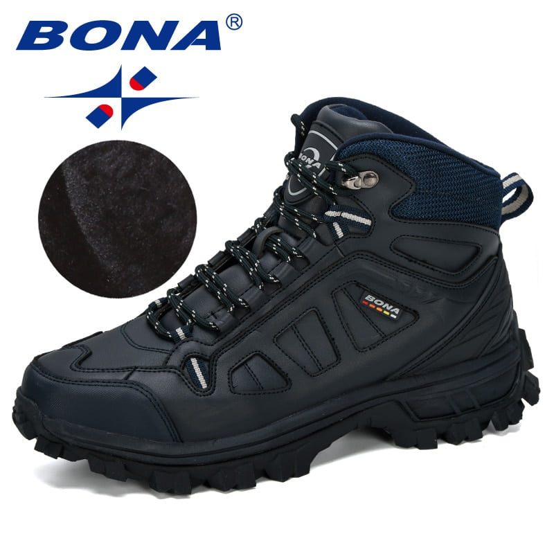 BONA New Designers Cow Split Warm Boots Men Fashion High Top Sneakers Male Winter Botas Hombre Boots Snow Shoes Comfortable BONA New Designers Cow Split Warm Boots Men Fashion High Top Sneakers Male Winter Botas Hombre Boots Snow Shoes Comfortable