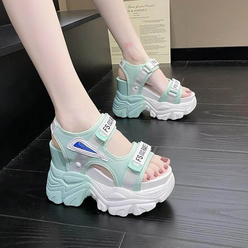 Fashion Summer Women Platform Sandals Wedges Thick Bottom Casual Mesh Shoes Woman 10.5CM High Heels Comfortable Sandals Sneakers Fashion Summer Women Platform Sandals Wedges Thick Bottom Casual Mesh Shoes Woman 10.5CM High Heels Comfortable Sandals Sneakers
