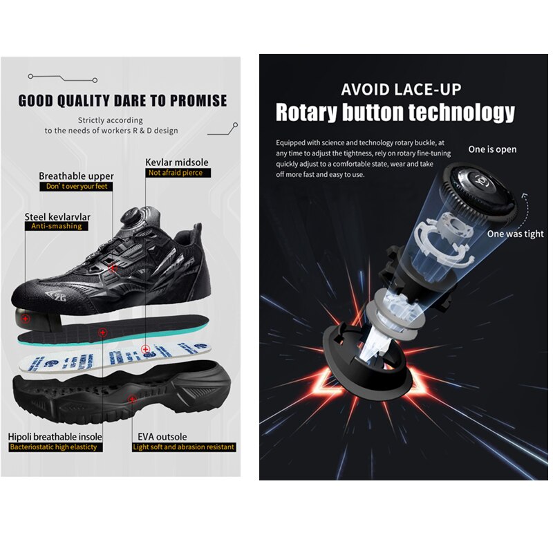 2023 New Technology Mecha Safety Work Shoes High-end Design Swivel Button Tie Breathable Indestructible Male Anti-smashing Boots 2023 New Technology Mecha Safety Work Shoes High-end Design Swivel Button Tie Breathable Indestructible Male Anti-smashing Boots