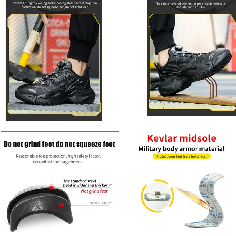 2023 New Technology Mecha Safety Work Shoes High-end Design Swivel Button Tie Breathable Indestructible Male Anti-smashing Boots 2023 New Technology Mecha Safety Work Shoes High-end Design Swivel Button Tie Breathable Indestructible Male Anti-smashing Boots