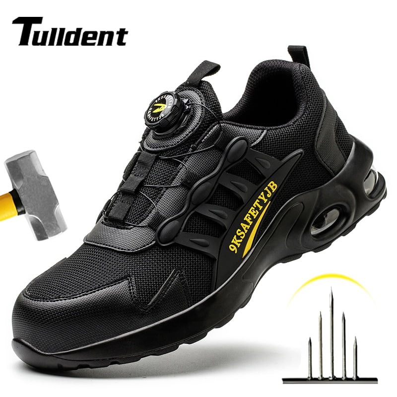 Rotary Buckle Work Boots Safety Steel Toe Shoes Men Breathable Safety Shoes Brand Indestructible Shoes Puncture-Proof work Shoes