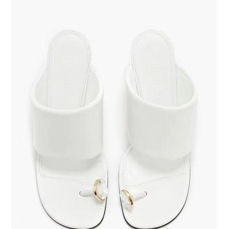 Sandalias con punta de alfiler para mujer, zapatillas de tacón alto con forma de cabeza cuadrada, cómodas y versátiles, novedad de verano 2023