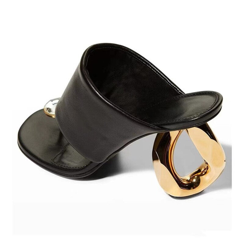 Sandalias con punta de alfiler para mujer, zapatillas de tacón alto con forma de cabeza cuadrada, cómodas y versátiles, novedad de verano 2023