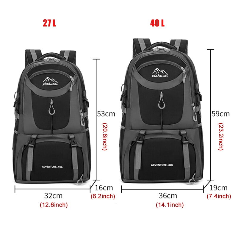 Mochila de Montañismo negra para hombre y mujer, mochila deportiva para jóvenes, mochila de equipaje multifunción, bolsa de viaje para senderismo