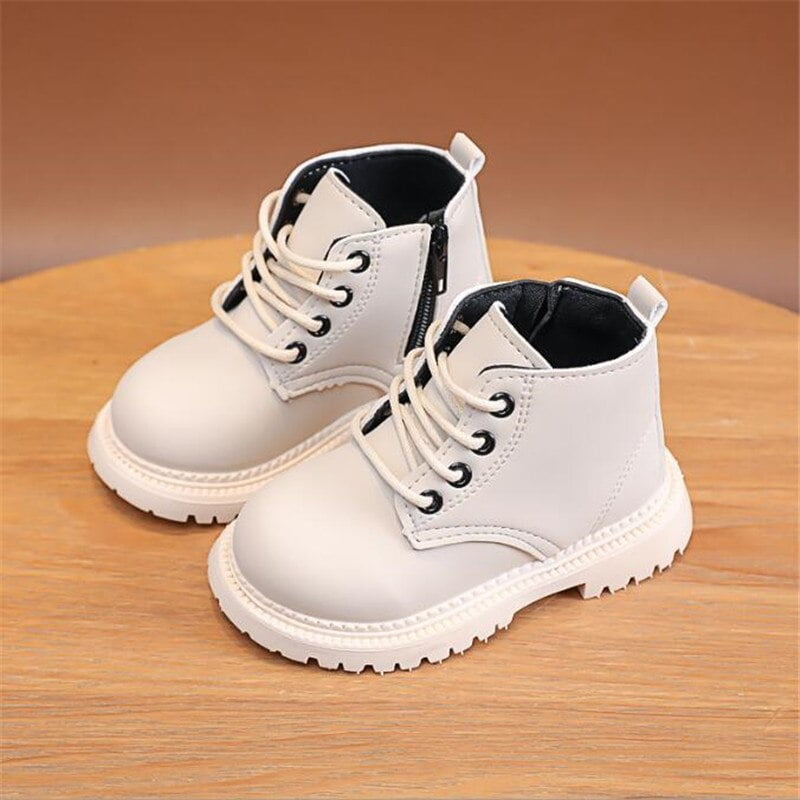Baby Kids Buckle Lock Boots Leather Children Casual Shoe Toddler Fashion Girls Ankle Boots