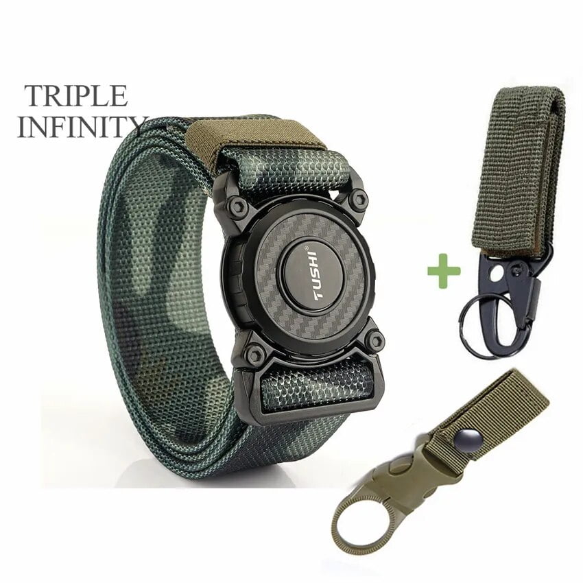 2023 Rotary Metal Pluggable Buckle Belts For Men Wear-resistant Nylon Tactical Belt Multifunctional Outdoor Work Belt Hunting