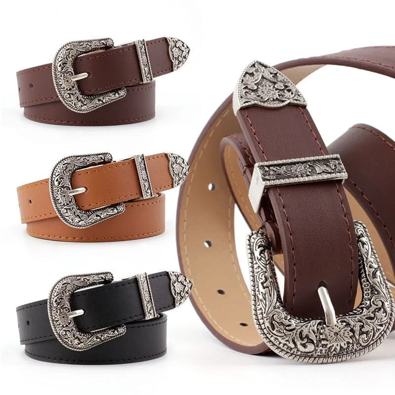Women’s Retro Pin Buckle Belt Vintage Carved PU Leather Gothic Casual Fashion All-Match Belt Dress Waistband Luxury Brand Women's Retro Pin Buckle Belt Vintage Carved PU Leather Gothic Casual Fashion All-Match Belt Dress Waistband Luxury Brand