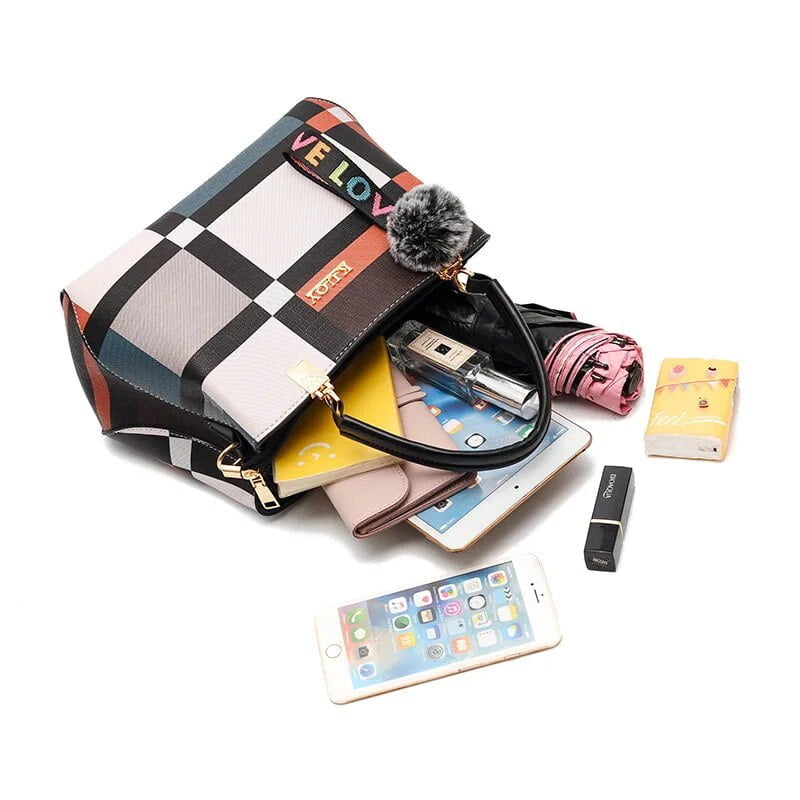 Women’s bag 2022 new Korean version of one-shoulder messenger bag fashion all-match checked handbag Women's bag 2022 new Korean version of one-shoulder messenger bag fashion all-match checked handbag