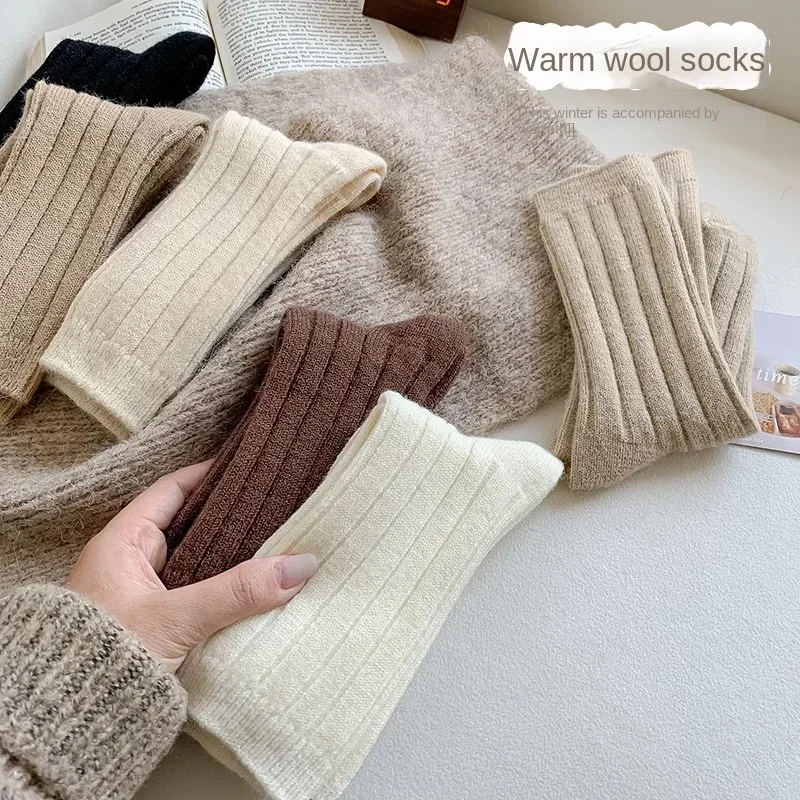 New Winter Socks Women Cashmere Wool Thicken Warm Women Socks Sox Japanese Fashion Harajuku Solid Color Thermal Long Socks New Winter Socks Women Cashmere Wool Thicken Warm Women Socks Sox Japanese Fashion Harajuku Solid Color Thermal Long Socks