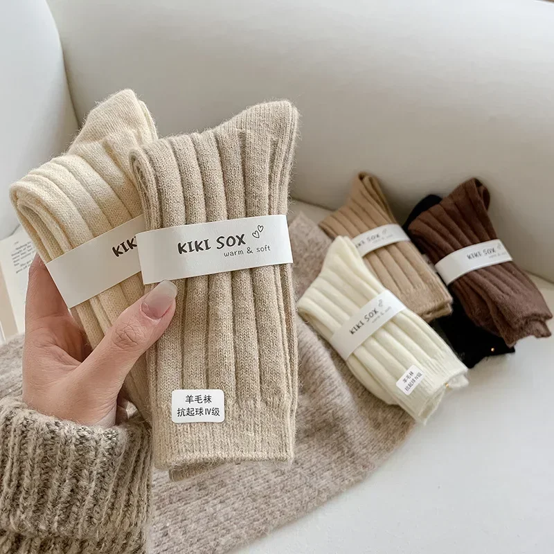 New Winter Socks Women Cashmere Wool Thicken Warm Women Socks Sox Japanese Fashion Harajuku Solid Color Thermal Long Socks New Winter Socks Women Cashmere Wool Thicken Warm Women Socks Sox Japanese Fashion Harajuku Solid Color Thermal Long Socks