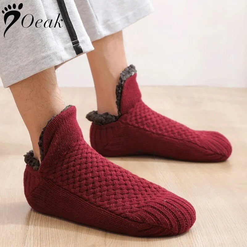 Oeak Women Knitted Slipper Socks Cozy Fuzzy Socks Non Slip Socks Men’s Winter Indoor Double Layer Bedroom Slipper Socks EU 35-45 Oeak Women Knitted Slipper Socks Cozy Fuzzy Socks Non Slip Socks Men's Winter Indoor Double Layer Bedroom Slipper Socks EU 35-45