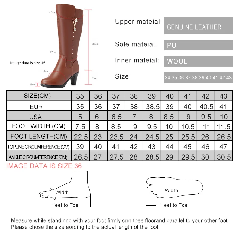 Women’s Winter Boots Genuine Leather Female Boots Size dropshipping Warm High-heeled Wool Boots Women Trend Riding Boots Women Women's Winter Boots Genuine Leather Female Boots Size dropshipping Warm High-heeled Wool Boots Women Trend Riding Boots Women