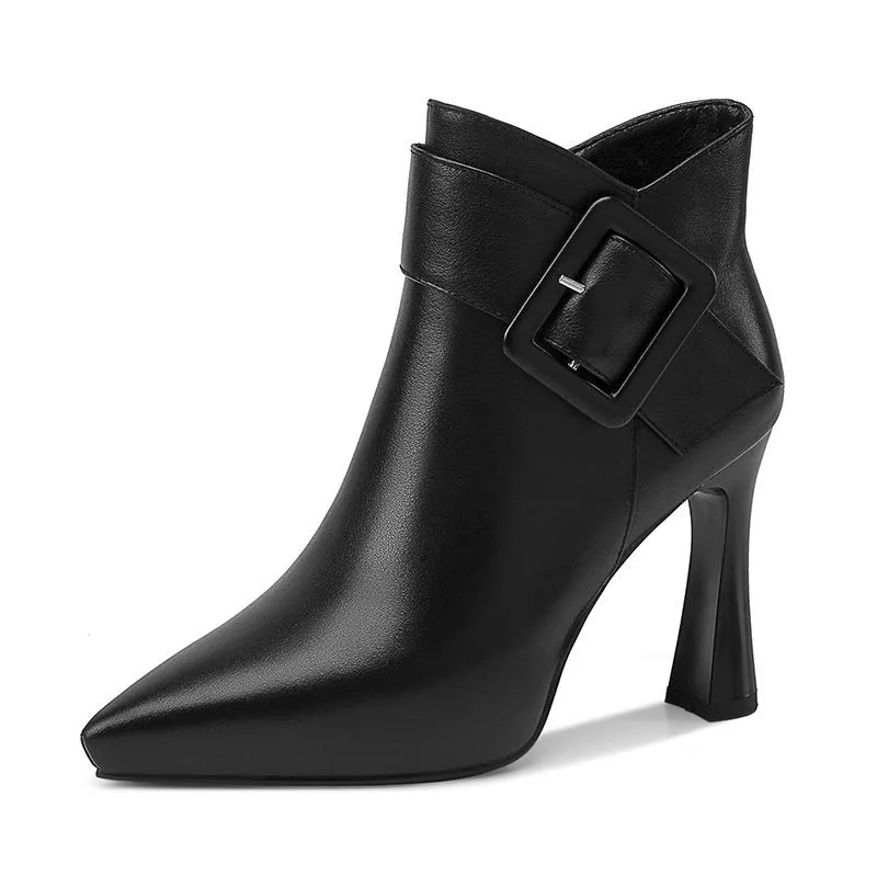 2023 Hot Sale Ladies Shoes Ankle Women’s Boots Elegant Modern Boots Women Solid Buckle Zipper Pointed Toe High Heel Female Shoes 2023 Hot Sale Ladies Shoes Ankle Women's Boots Elegant Modern Boots Women Solid Buckle Zipper Pointed Toe High Heel Female Shoes