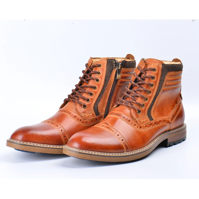 ZFTL New Men Boots Big size Genuine Leather Handmade Man Winter Warm Men Bullock Casual Lace-up Men’s Ankle Boots 2023 ZFTL New Men Boots Big size Genuine Leather Handmade Man Winter Warm Men Bullock Casual Lace-up Men's Ankle Boots 2023
