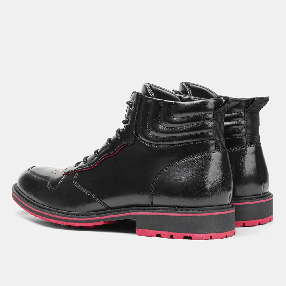Red bottom Boots For Men Fashion Patent leather Men Ankle Boots Red bottom Boots For Men Fashion Patent leather Men Ankle Boots