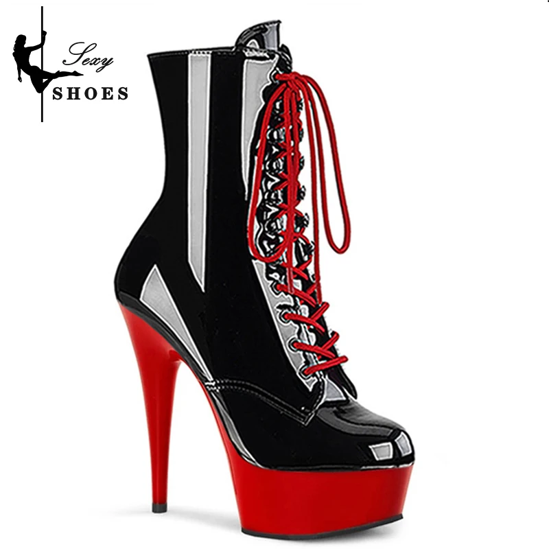 2023 Pink boot for Women 15CM6Inch High Heels ZIP Ankle Boots Lace-up Nightclub Knight Black Sexy Pole Dancing Platform Shoes 2023 Pink boot for Women 15CM6Inch High Heels ZIP Ankle Boots Lace-up Nightclub Knight Black Sexy Pole Dancing Platform Shoes