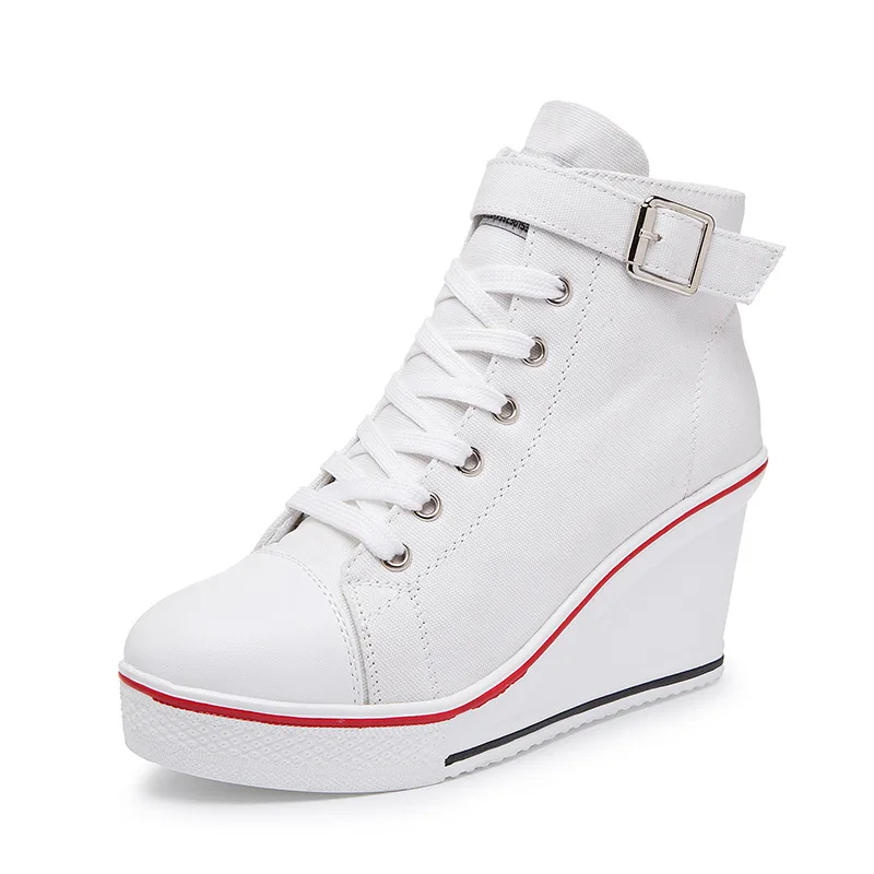 High-Quality Canvas Shoes for Women with Built-in Heel High-Quality Canvas Shoes for Women with Built-in Heel