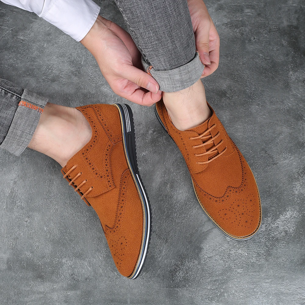 Classic Suede Brogues: Winter Casual Sneakers for Men – Large Sizes Available. Classic Suede Brogues: Winter Casual Sneakers for Men - Large Sizes Available.