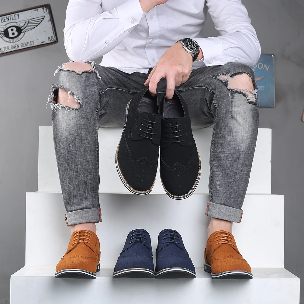 Classic Suede Brogues: Winter Casual Sneakers for Men – Large Sizes Available. Classic Suede Brogues: Winter Casual Sneakers for Men - Large Sizes Available.