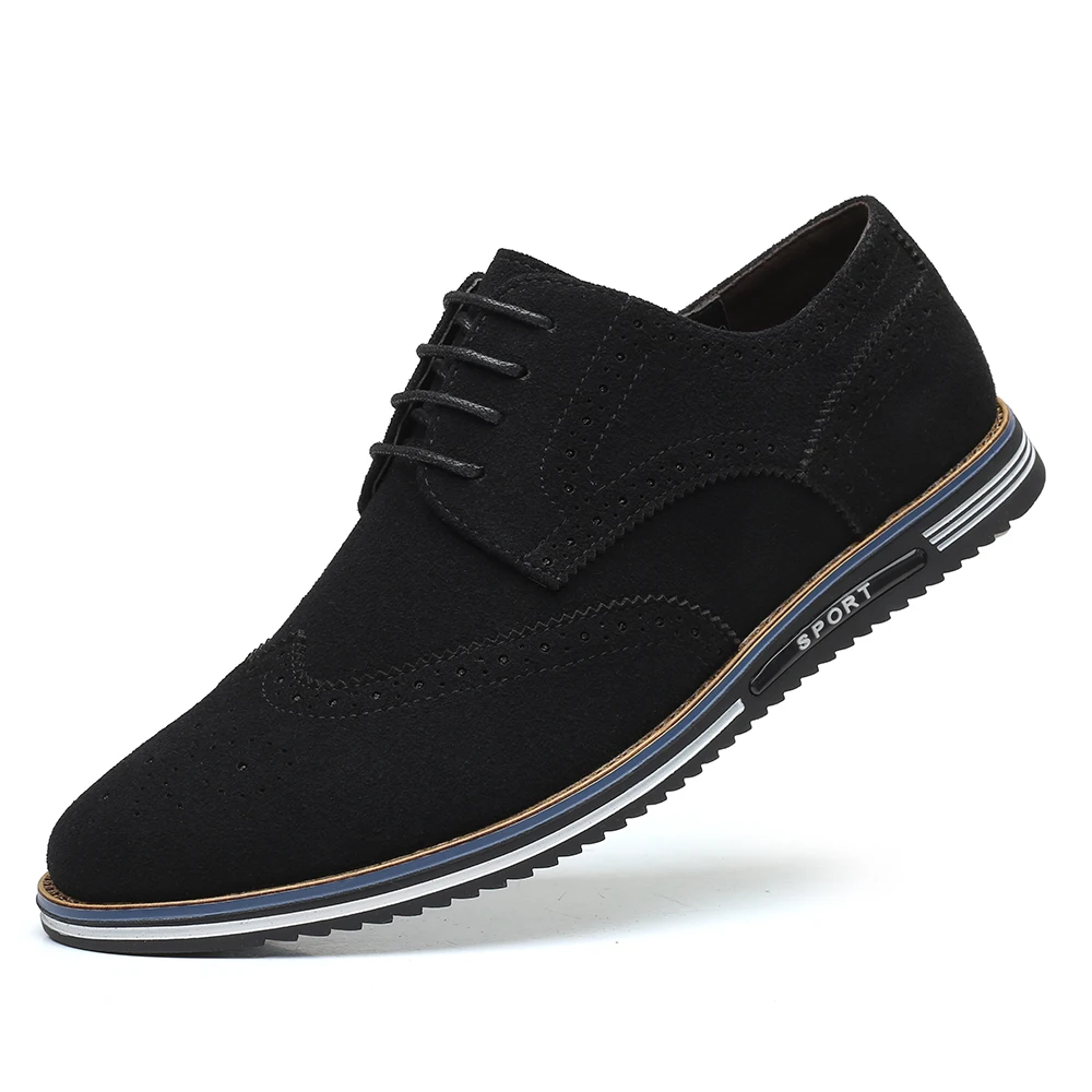 Classic Suede Brogues: Winter Casual Sneakers for Men - Large Sizes Available.
