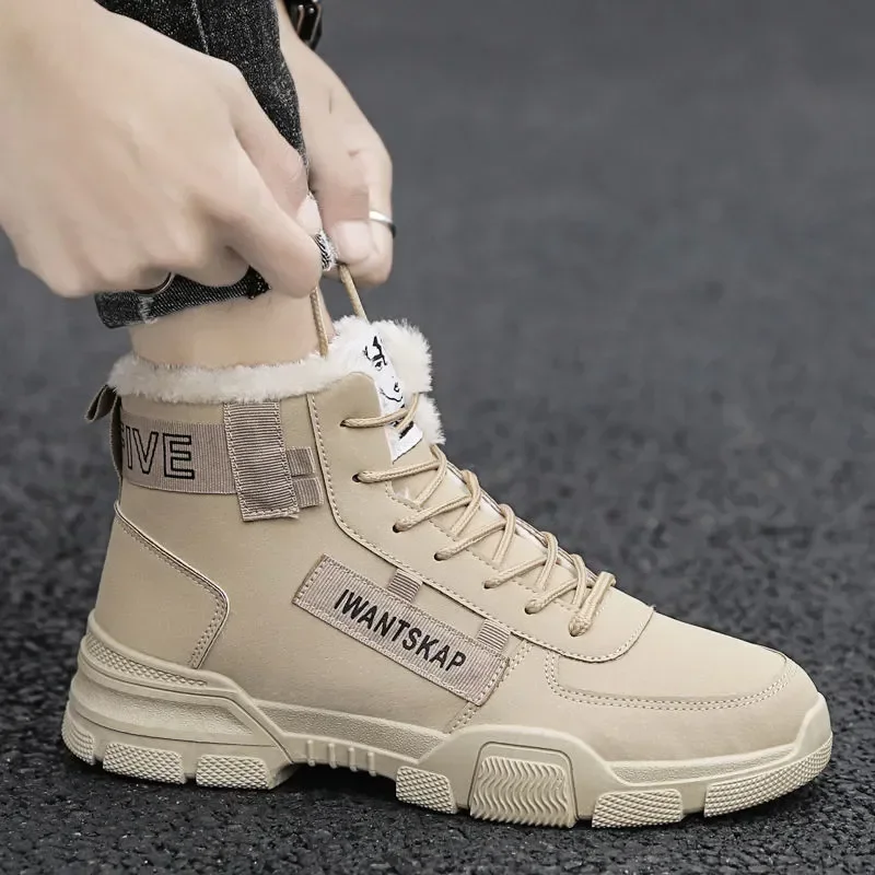 Ankle boots men snow boots winter warm Lace-up men shoes 2023 new fashion flock plush winter boots men shoe plus size men shoes Ankle boots men snow boots winter warm Lace-up men shoes 2023 new fashion flock plush winter boots men shoe plus size men shoes