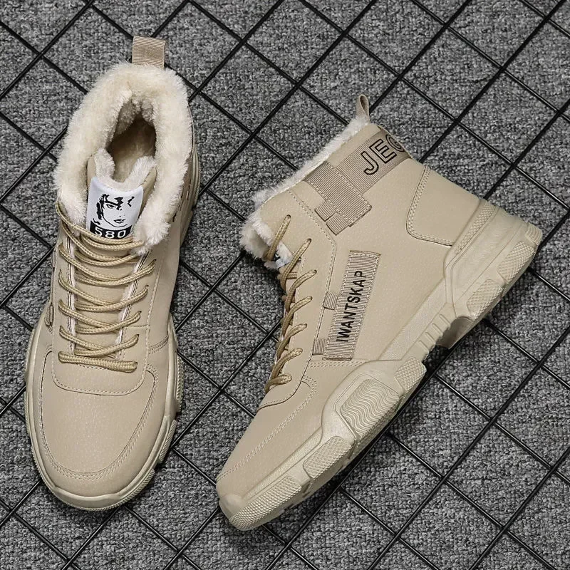 Ankle boots men snow boots winter warm Lace-up men shoes 2023 new fashion flock plush winter boots men shoe plus size men shoes Ankle boots men snow boots winter warm Lace-up men shoes 2023 new fashion flock plush winter boots men shoe plus size men shoes