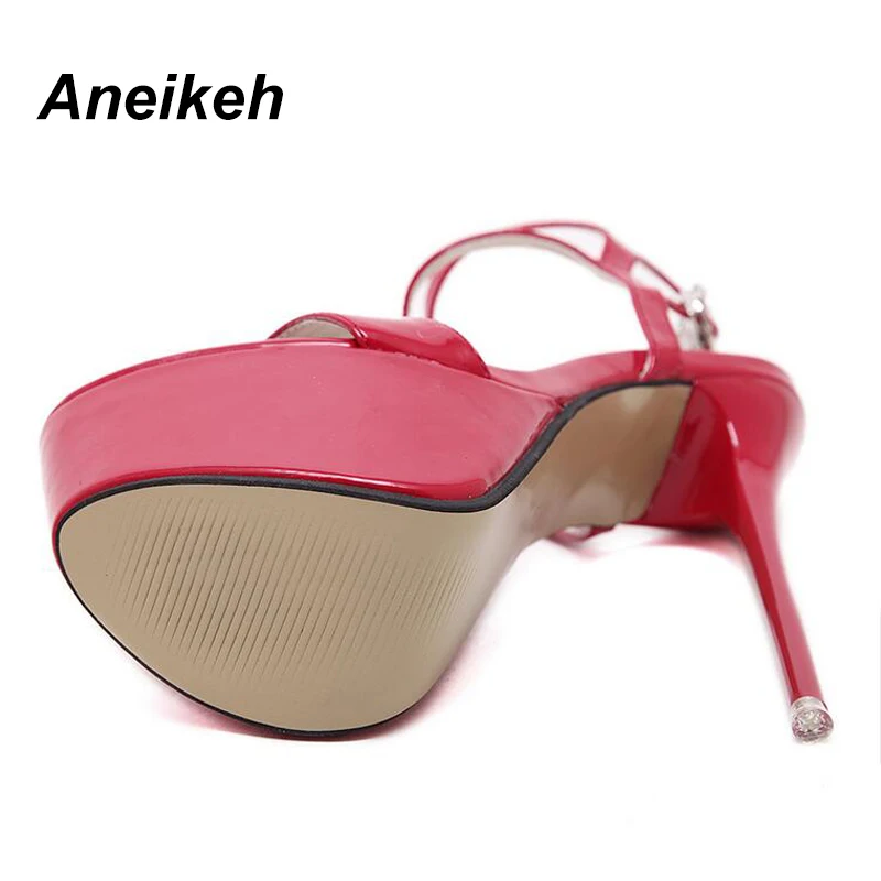 Aneikeh New 2024 Summer Fashion Sandals Sexy Open Toe 16CM High Heels Party Dress Wedding Nightclub Women Shoes Black Red 45 46 Aneikeh New 2024 Summer Fashion Sandals Sexy Open Toe 16CM High Heels Party Dress Wedding Nightclub Women Shoes Black Red 45 46