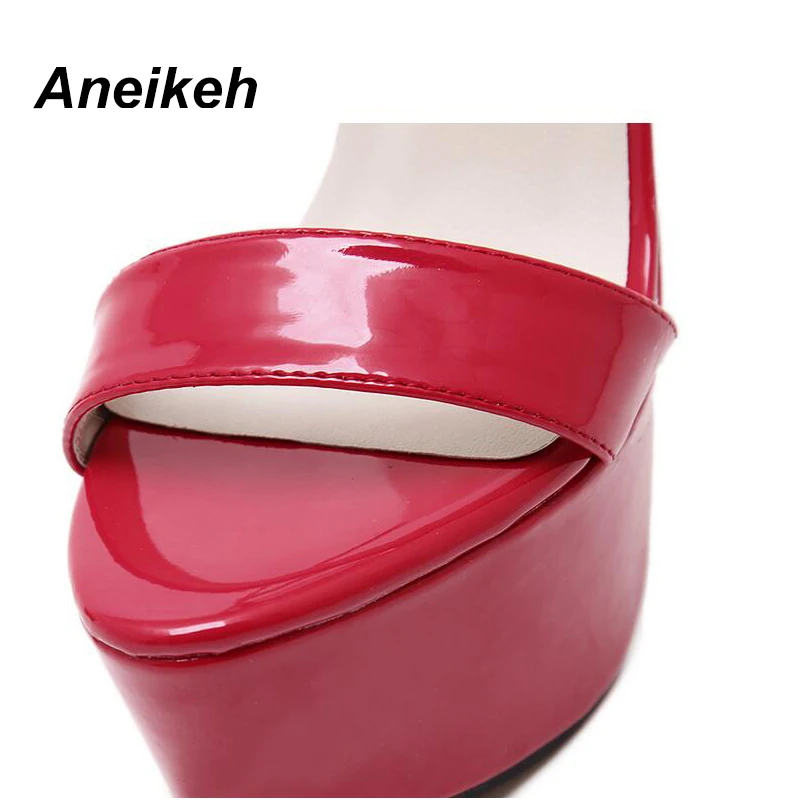 Aneikeh New 2024 Summer Fashion Sandals Sexy Open Toe 16CM High Heels Party Dress Wedding Nightclub Women Shoes Black Red 45 46 Aneikeh New 2024 Summer Fashion Sandals Sexy Open Toe 16CM High Heels Party Dress Wedding Nightclub Women Shoes Black Red 45 46
