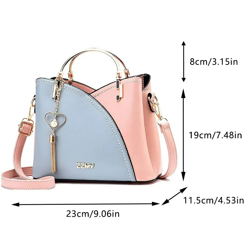 Women Patchwork Handbags PU Leather Purse Block Handle Tote Bags Fashion Large Capacity Stitching Totes Satchel Shoulder Bag New Women Patchwork Handbags PU Leather Purse Block Handle Tote Bags Fashion Large Capacity Stitching Totes Satchel Shoulder Bag New