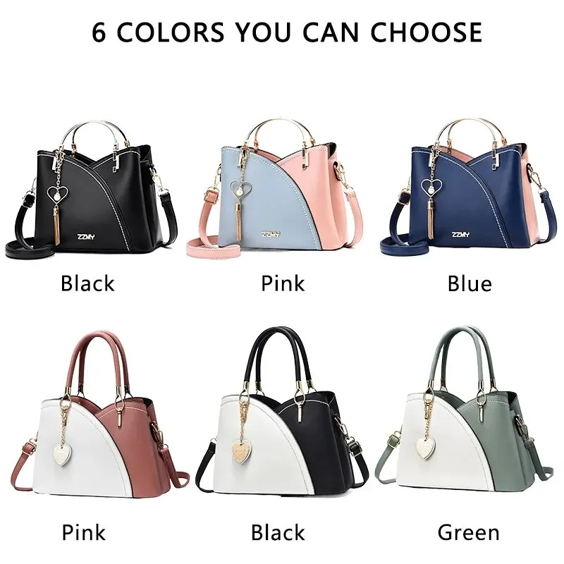 Women Patchwork Handbags PU Leather Purse Block Handle Tote Bags Fashion Large Capacity Stitching Totes Satchel Shoulder Bag New Women Patchwork Handbags PU Leather Purse Block Handle Tote Bags Fashion Large Capacity Stitching Totes Satchel Shoulder Bag New