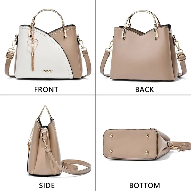 Women Patchwork Handbags PU Leather Purse Block Handle Tote Bags Fashion Large Capacity Stitching Totes Satchel Shoulder Bag New Women Patchwork Handbags PU Leather Purse Block Handle Tote Bags Fashion Large Capacity Stitching Totes Satchel Shoulder Bag New