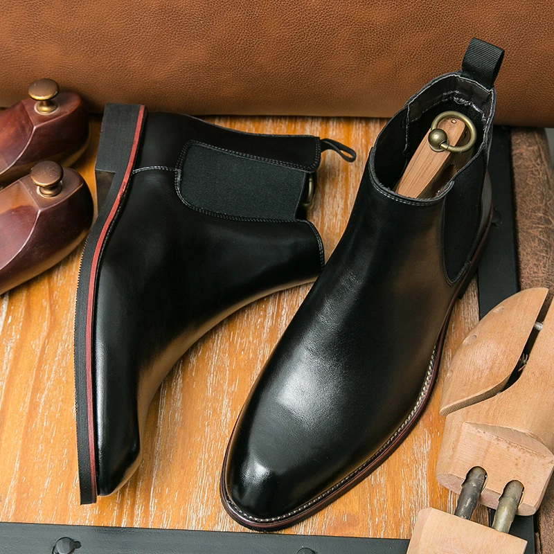 British Style Chelsea Boots Men Ankel Boots Fashion Retro Business Dress Boots Antumn Bota Masculina Plus Size 38-46 British Style Chelsea Boots Men Ankel Boots Fashion Retro Business Dress Boots Antumn Bota Masculina Plus Size 38-46