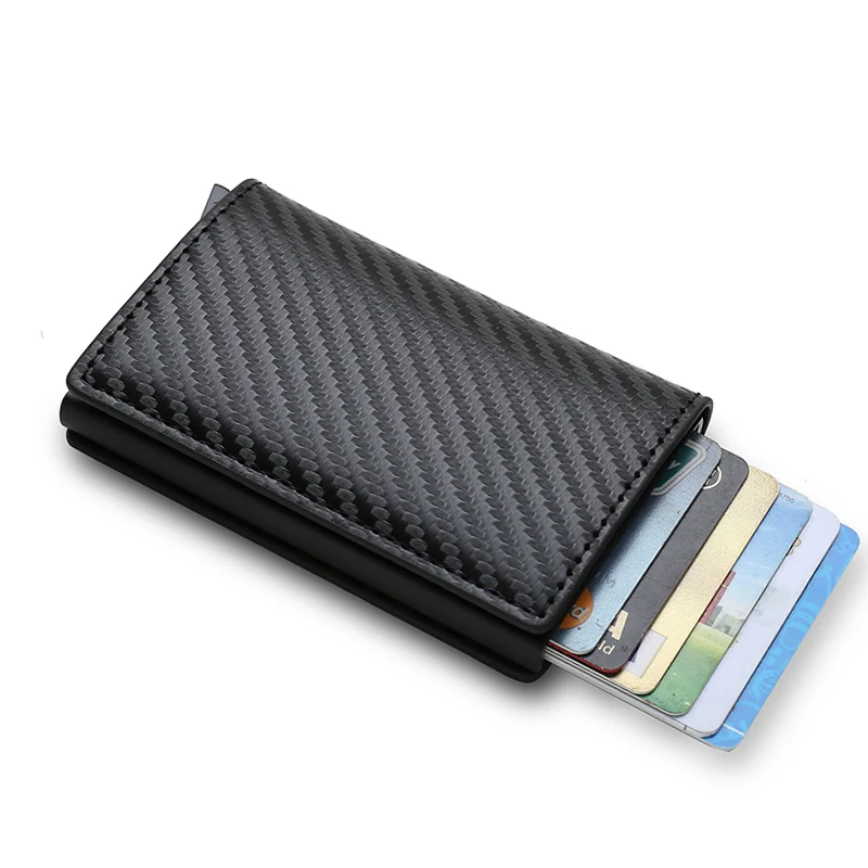 Carbon Fiber Credit Card Holder Wallets Men Brand Rfid Black Magic Trifold Leather Slim Mini Wallet Small Money Bag Male Purses Carbon Fiber Credit Card Holder Wallets Men Brand Rfid Black Magic Trifold Leather Slim Mini Wallet Small Money Bag Male Purses