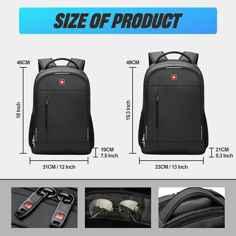 SWISS MILITARY 17 Inch Laptop Backpack Waterproof Large Capacity Fashion Business Backpack Men’s School Backpack Office Backpack SWISS MILITARY 17 Inch Laptop Backpack Waterproof Large Capacity Fashion Business Backpack Men's School Backpack Office Backpack