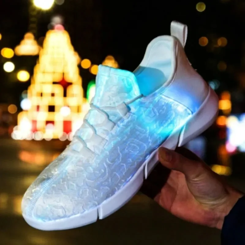 Spring Boy Luminous Glowing Sneakers Men Women Girl Kids LED Light Shoes Children Flashing Adults USB Recharge Fiber Optic Shoes Spring Boy Luminous Glowing Sneakers Men Women Girl Kids LED Light Shoes Children Flashing Adults USB Recharge Fiber Optic Shoes
