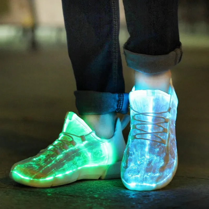 Spring Boy Luminous Glowing Sneakers Men Women Girl Kids LED Light Shoes Children Flashing Adults USB Recharge Fiber Optic Shoes Spring Boy Luminous Glowing Sneakers Men Women Girl Kids LED Light Shoes Children Flashing Adults USB Recharge Fiber Optic Shoes