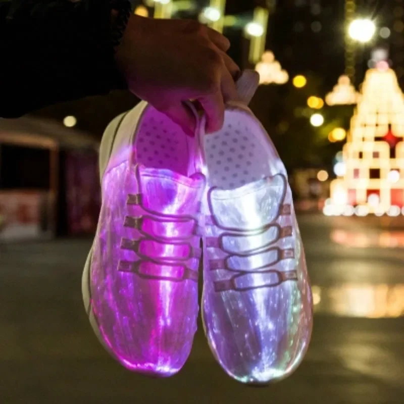 Spring Boy Luminous Glowing Sneakers Men Women Girl Kids LED Light Shoes Children Flashing Adults USB Recharge Fiber Optic Shoes Spring Boy Luminous Glowing Sneakers Men Women Girl Kids LED Light Shoes Children Flashing Adults USB Recharge Fiber Optic Shoes